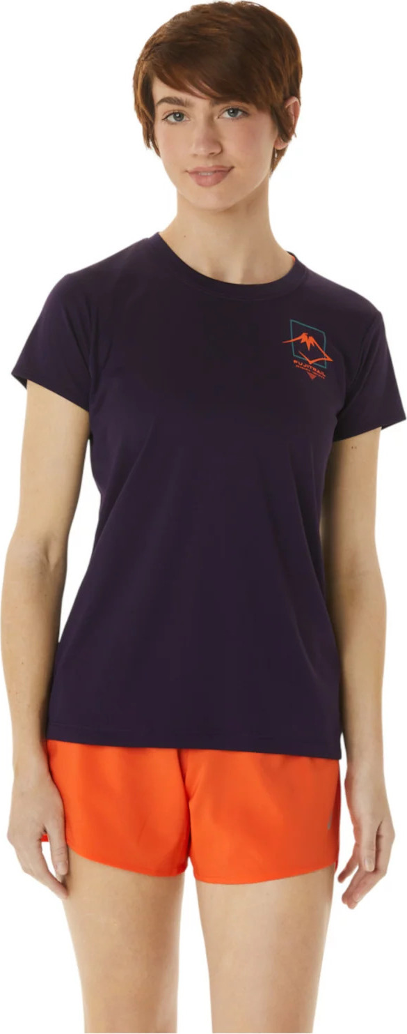 Tmavofialové športové tričko ASICS Fujitrail Logo SS Top Tee 2012C395-500 Veľkosť: M
