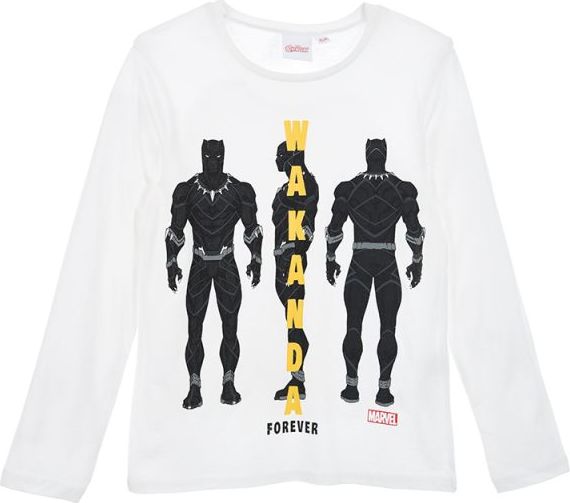 Biele dlhé chlapčenské tričko Black Panther Veľkosť: 116