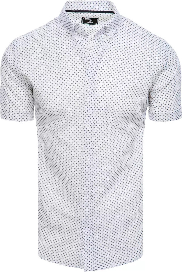 Biela košeľa s jemným vzorom KX1028 Veľkosť: M
