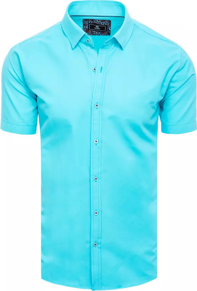 Tyrkysová košeľa s krátkym rukávom KX0993 Veľkosť: XL