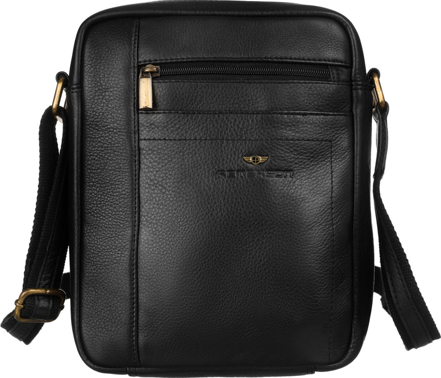 Peterson Čierna kožená messenger taška [DH] PTN 8022-NDM BLACK Veľkosť: ONE SIZE