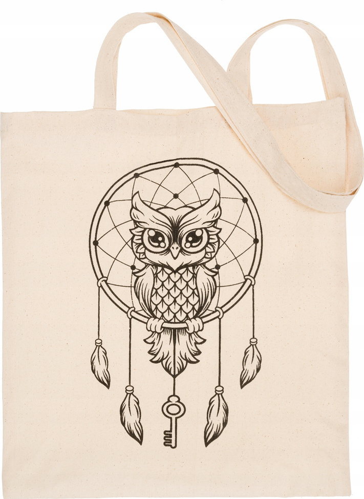Bavlnená nákupná taška s motívom sovy [DH] EKO Veľkosť: ONE SIZE