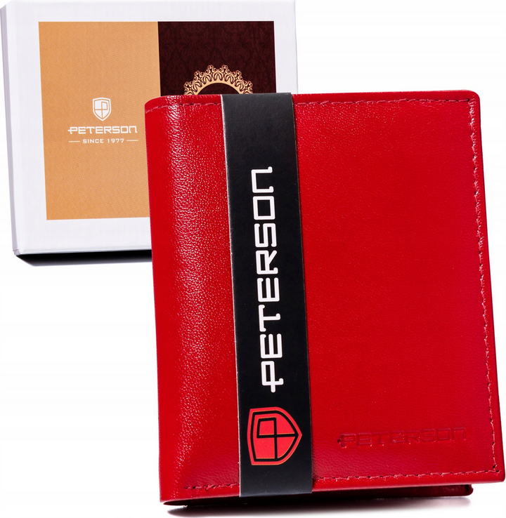 Peterson Malá červená kožená peňaženka Y345 [DH] PTN RD-230-GCL Veľkosť: ONE SIZE