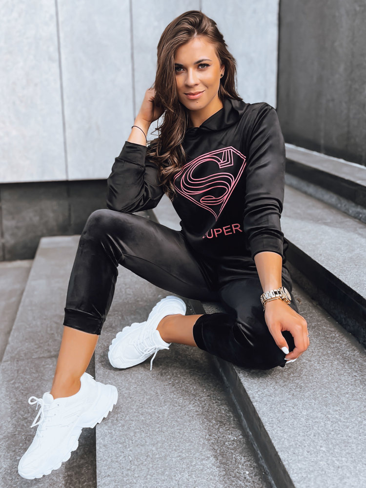 Čierna velúrová tepláková súprava Vogue Velour AY0876 Veľkosť: L/XL