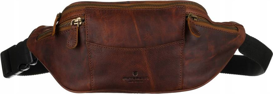 Peterson Hnedá kožená ľadvinka so zipsami [DH] PTN 2507-OLH Veľkosť: ONE SIZE