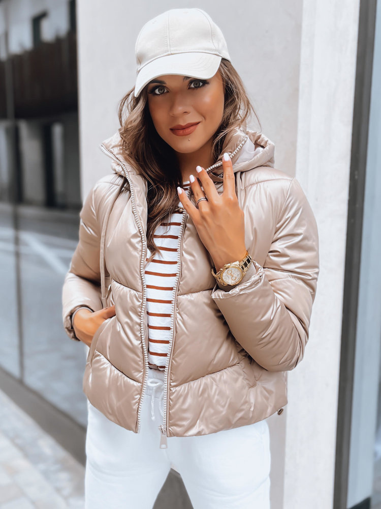 Zlatá lesklá prešívaná bunda LOLAROSE TY3738 Veľkosť: L