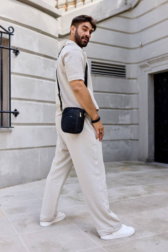 Peterson Čierna kožená messenger taška [DH] PTN TB-8023-COM Veľkosť: ONE SIZE