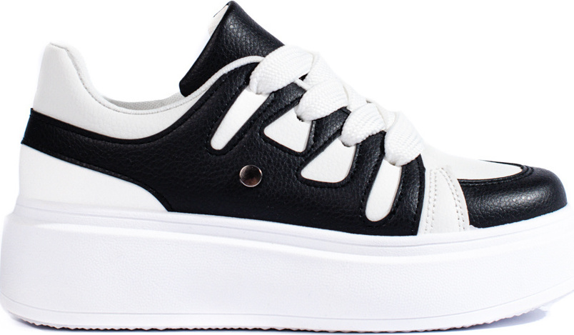 Čierno-biele dámske sneakersy na hrubej podrážke BL380P-B Veľkosť: 39