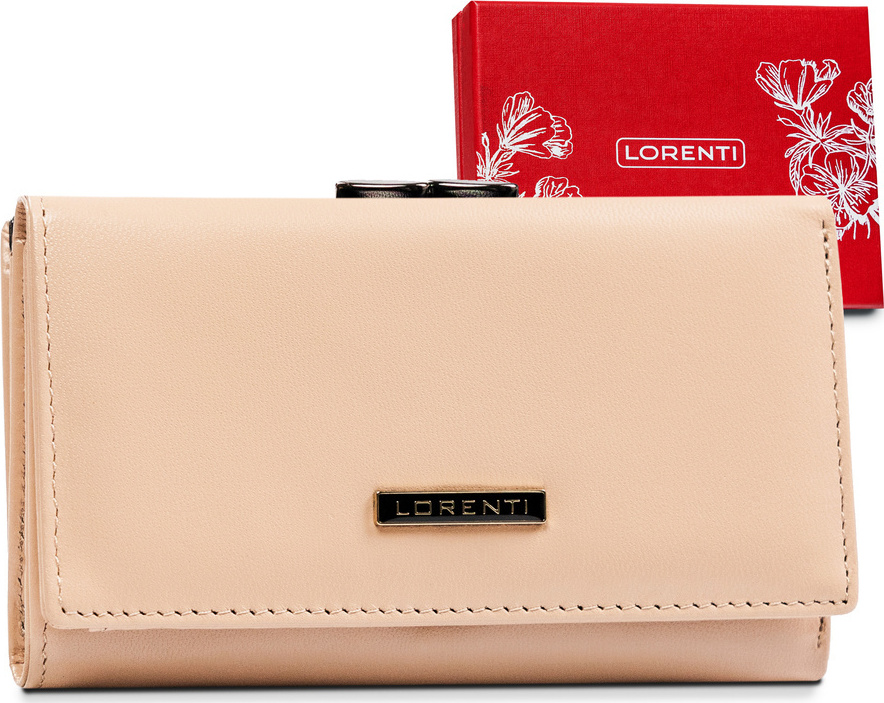 Lorenti Béžová hladká kožená peňaženka S231 [DH] 55020-CIS-3542 B Veľkosť: ONE SIZE