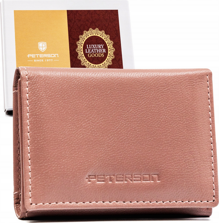 Peterson Ružová malá kožená peňaženka Y393 [DH] PTN RD-SWZX-86-GCL Veľkosť: ONE SIZE
