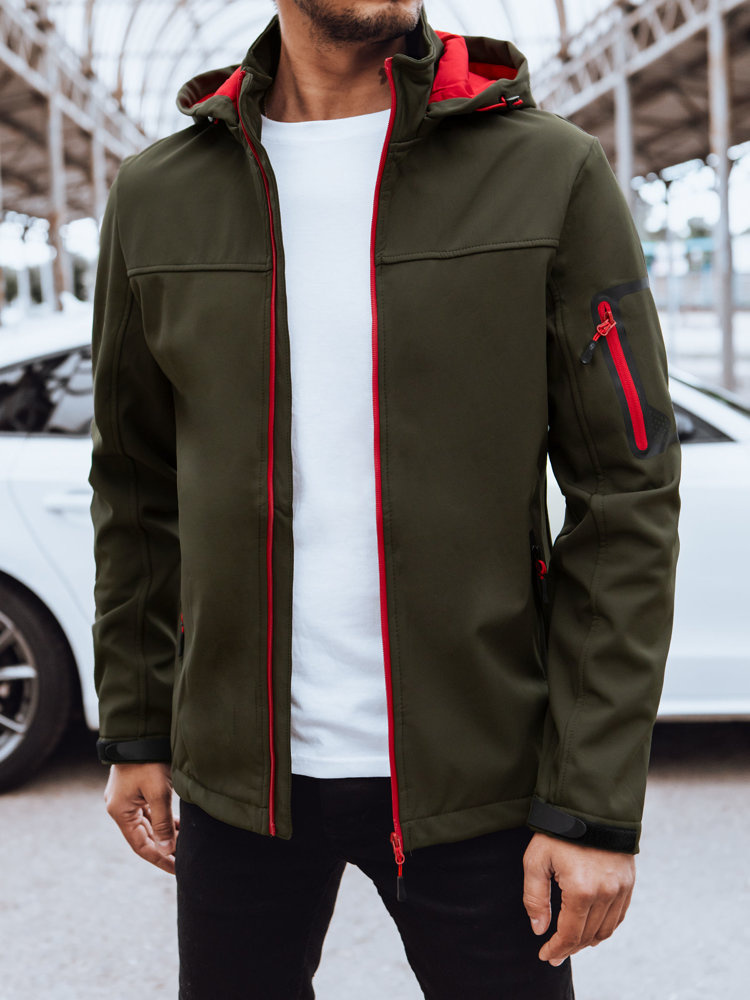 Tmavá khaki softshellová bunda s kapucňou TX4471 Veľkosť: M