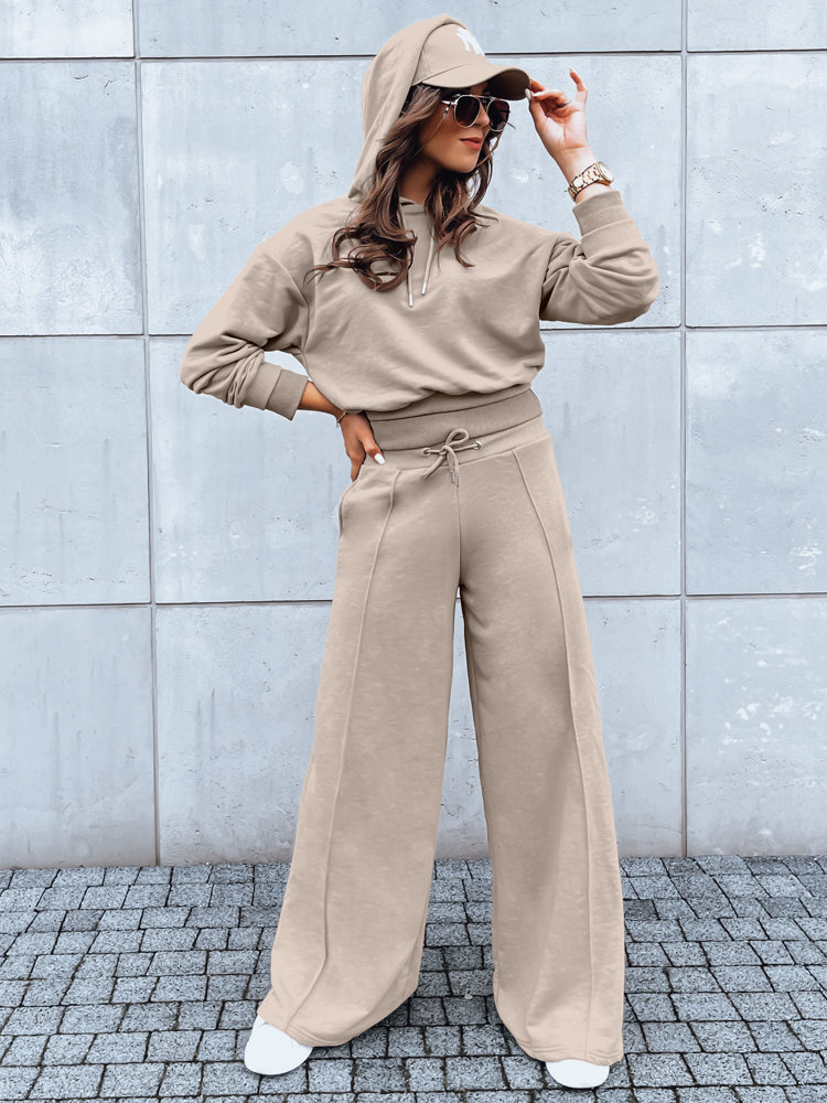 Béžová súprava mikiny a širokých nohavíc GALAXY GLOW AY0909 Veľkosť: ONE SIZE