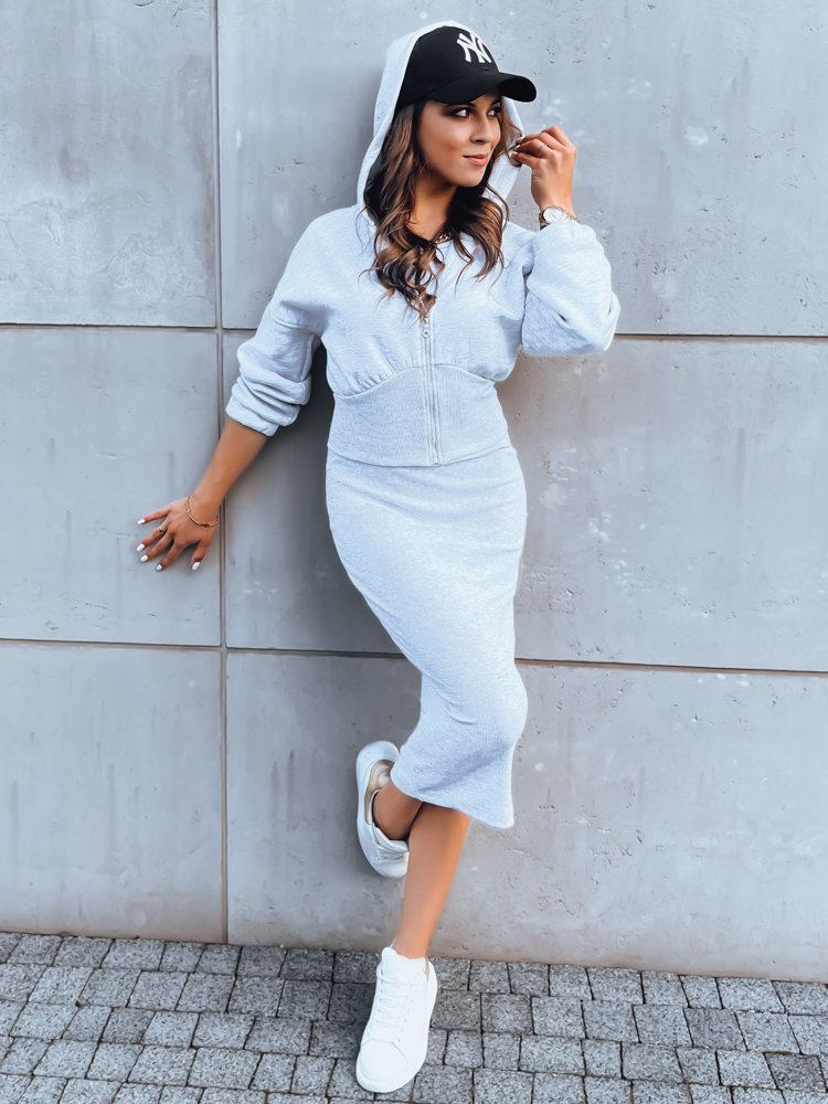 Sivý komplet mikiny a šiat MISTI AY0926 Veľkosť: ONE SIZE