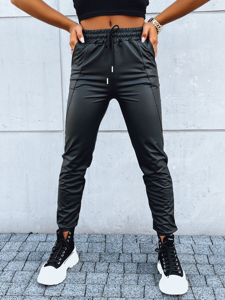 Čierne koženkové nohavice EBONY NIGHT UY1636 Veľkosť: 2XL/3XL