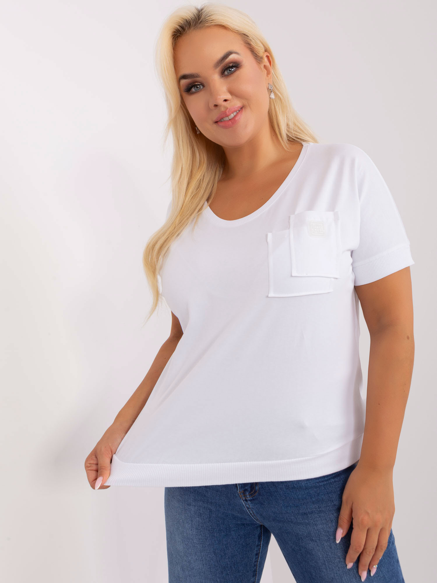 Biele jednofarebné tričko RV-BZ-8959.75P-white Veľkosť: ONE SIZE