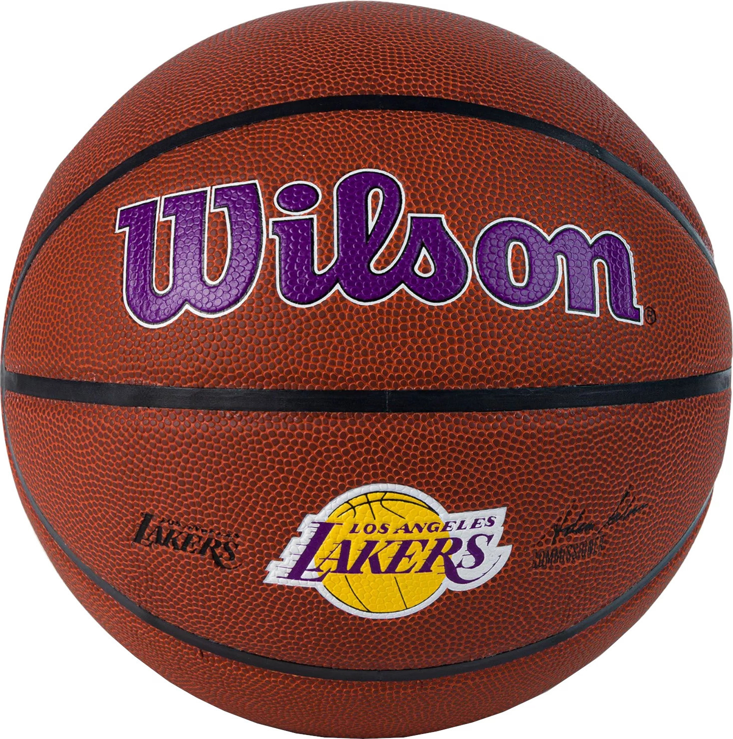 Hnedá basketbalová lopta Wilson Team Alliance Los Angeles Lakers Ball WTB3100XBLAL Veľkosť: 7
