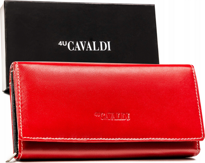 Rovicky Červená veľká kožená peňaženka s farebným vnútrom M535 [DH] RD-12-GCL Veľkosť: ONE SIZE