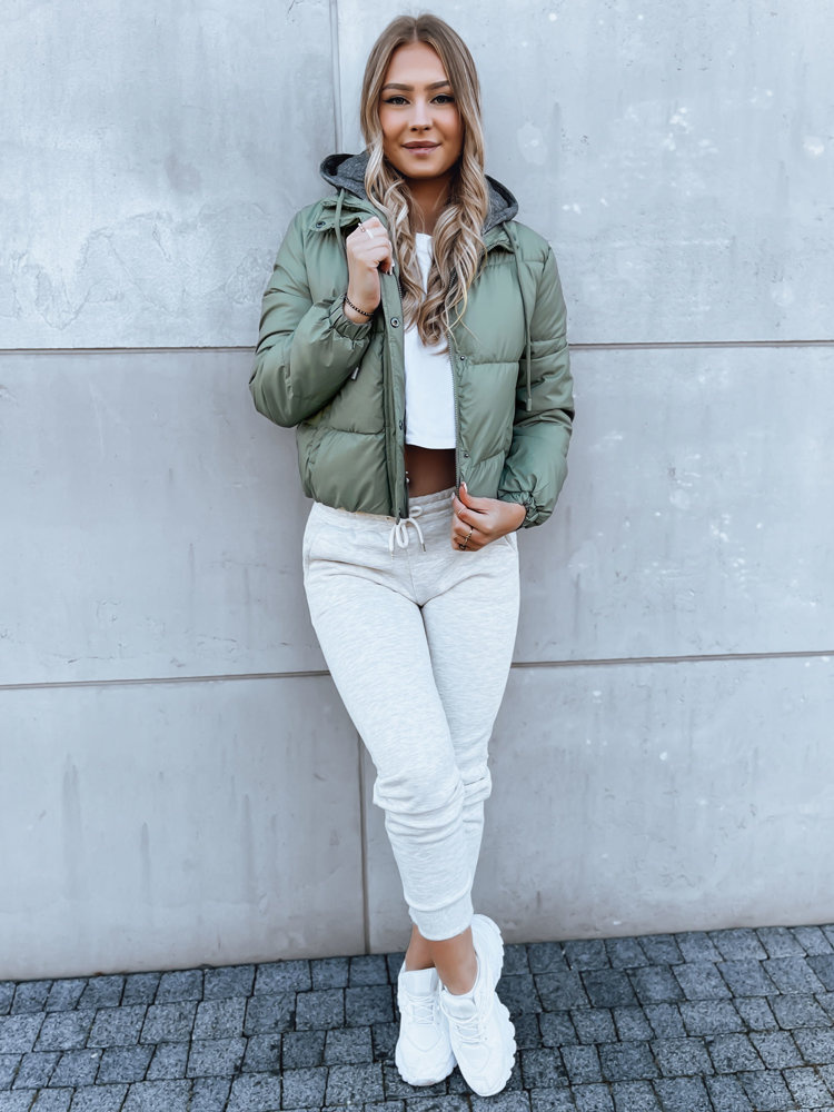 Zelená prešívaná crop bunda KHALEESI TY3876 Veľkosť: 2XL