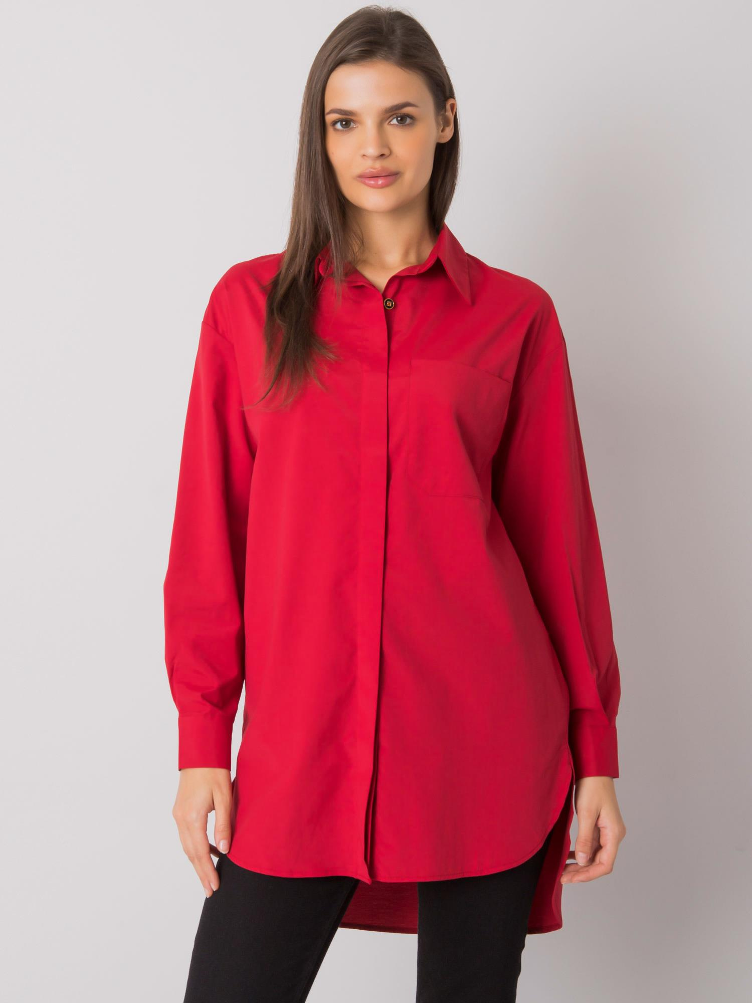 Bordová dámska košeľa s dlhým rukávom -EM-KS-005.34-bordo Veľkosť: ONE SIZE