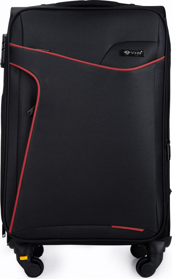 Solier Čierny cestovný kufor veľ. M ( STL1651 BLACK/RED 23'' (M)) Veľkosť: M