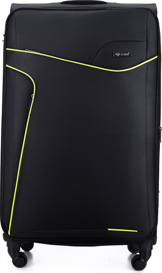 Solier Čierny cestovný kufor veľ. L ( STL1651 BLACK/GREEN 26'' (L)) Veľkosť: L