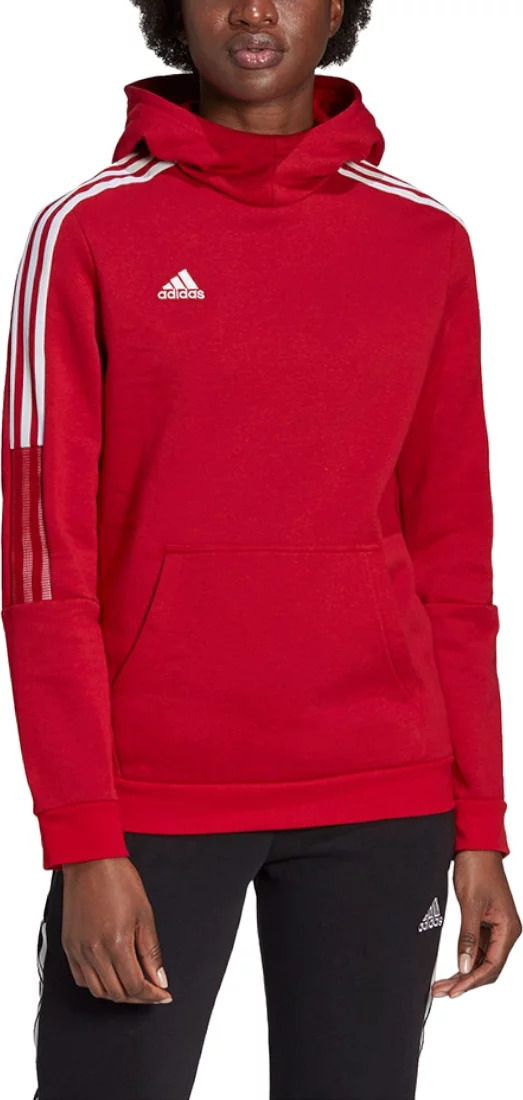 Červená pánska mikina adidas Tiro 21 Sweat Hoodie GM7327 Veľkosť: XS