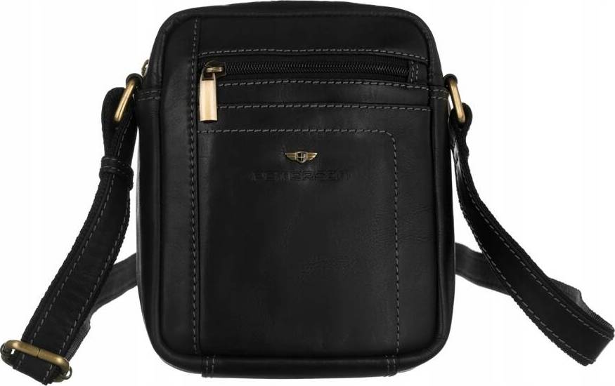 Peterson Čierna kožená taška cez rameno [DH] PTN TB-8020-COM Veľkosť: ONE SIZE