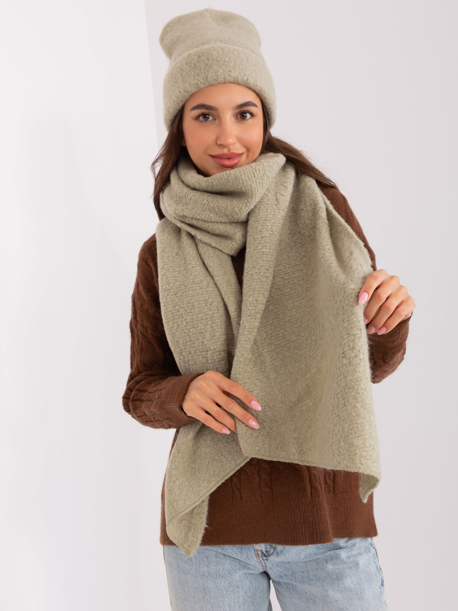 Pistáciový zimný šál -D90012Y72028D-pistachio Veľkosť: ONE SIZE