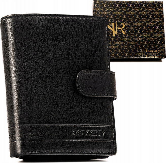 Rovicky Čierna kožená peňaženka L197 [DH] R-N4L-GAT Veľkosť: ONE SIZE