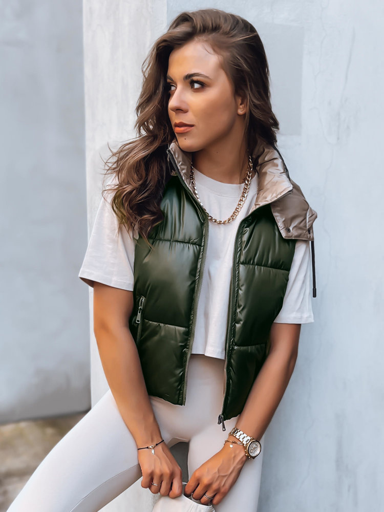 Tmavozelená krátka prešívaná vesta OSHE TY3704 Veľkosť: S