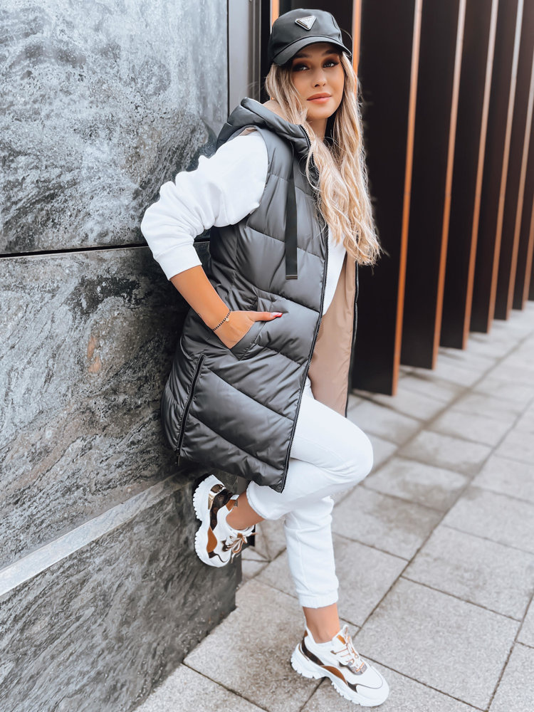 Sivo-béžová obojstranná vesta ONADE TY3725 Veľkosť: XL