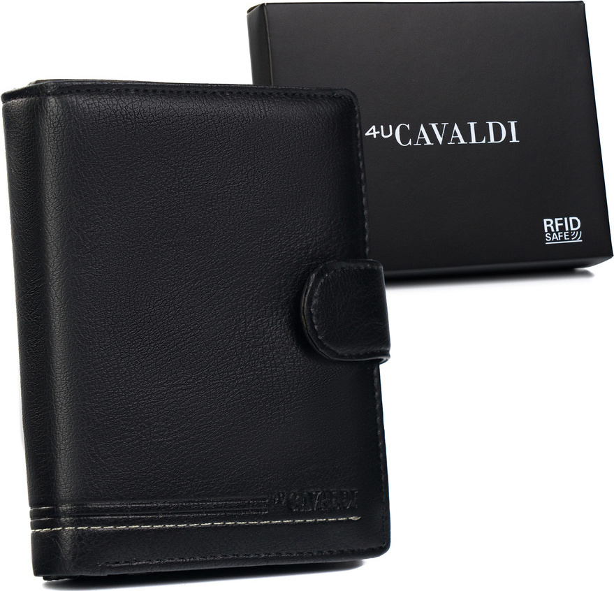 Cavaldi Čierna peňaženka s elegantným prešívaním B044 M302BL-PU-6878 BLACK Veľkosť: ONE SIZE