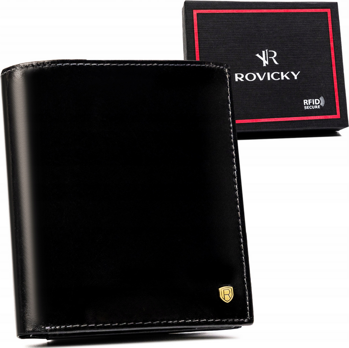 Rovicky Čierna veľká kožená peňaženka L210 [DH] 22317-VT-RVT Veľkosť: ONE SIZE