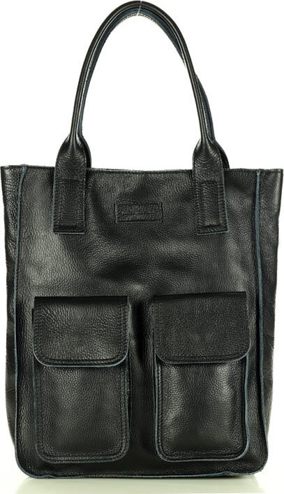 MARCO MAZZINI Čierna shopper bag s vreckami s131a Veľkosť: ONE SIZE