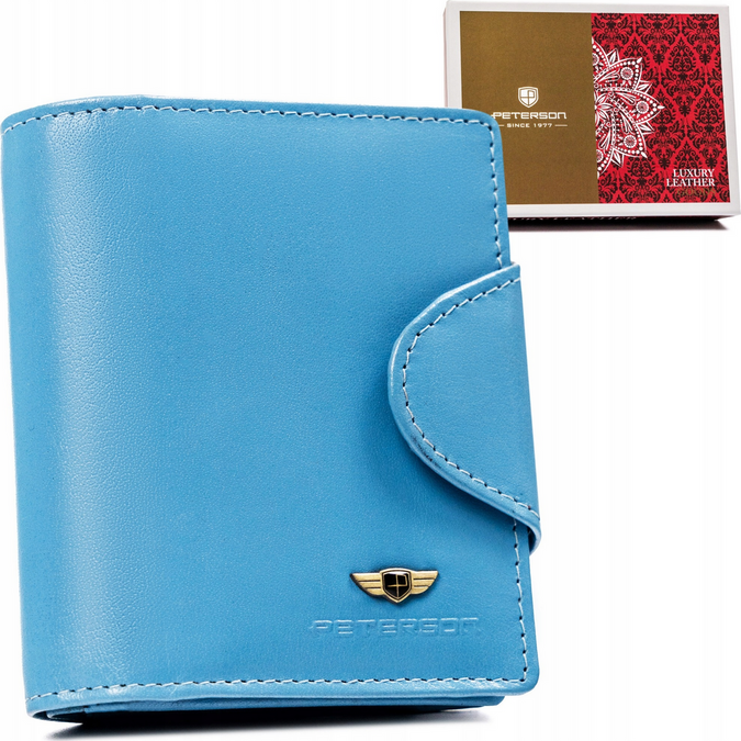 Svetlomodrá malá dámska kožená peňaženka Y408 Peterson [DH] PTN 2517-BO Veľkosť: ONE SIZE