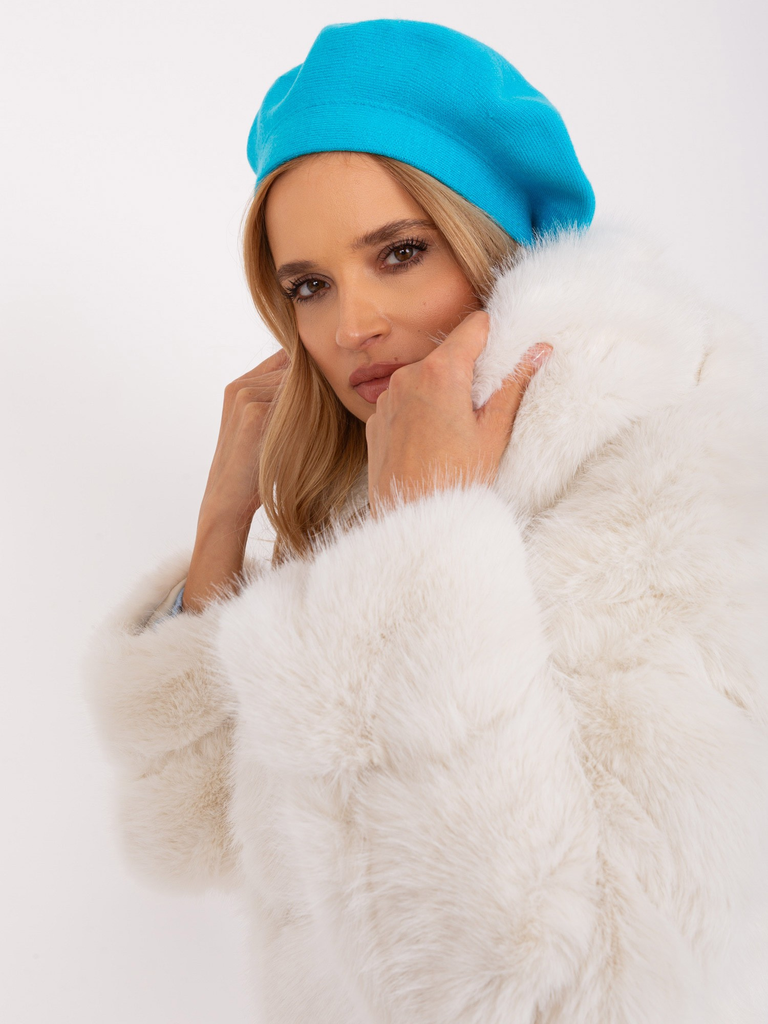 Tyrkysový štýlový baret AT-SK-231305.85P-turquoise Veľkosť: ONE SIZE