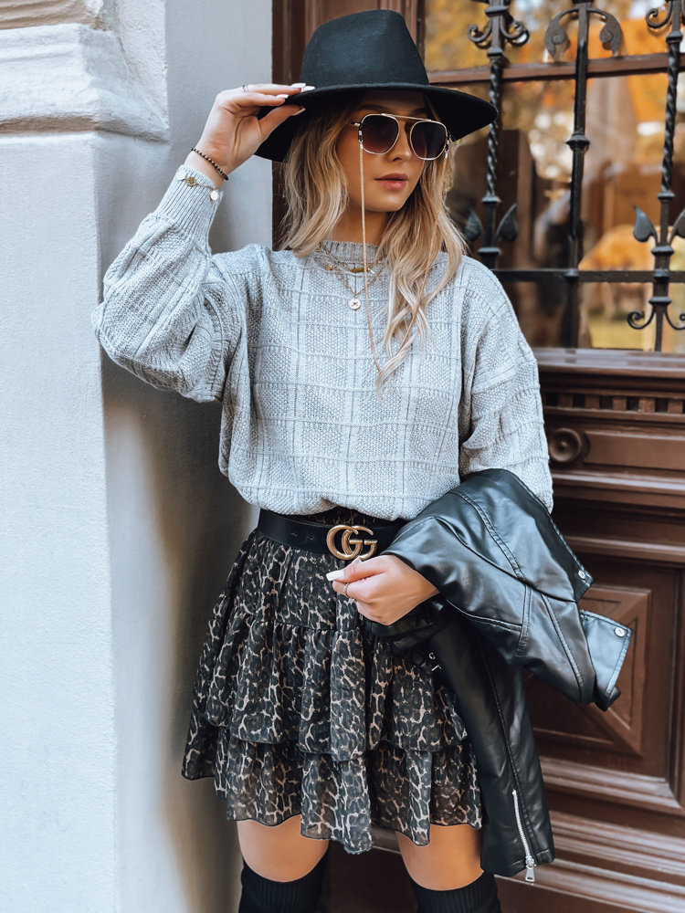 Svetlosivý oversize sveter SKYLARK MY2130 Veľkosť: ONE SIZE