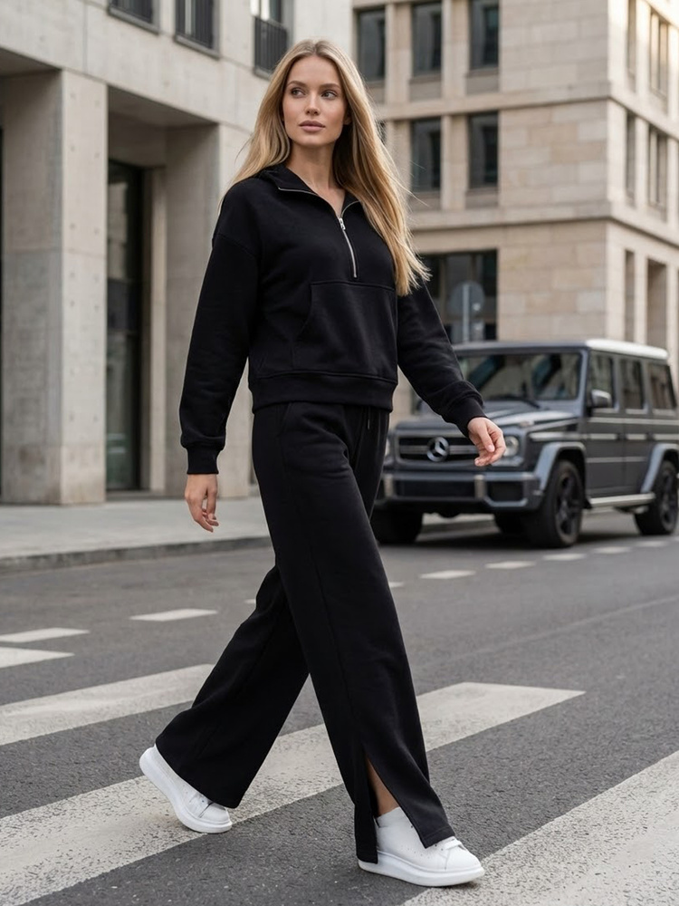 Čierna tepláková súprava MARINO AY0976 Veľkosť: S