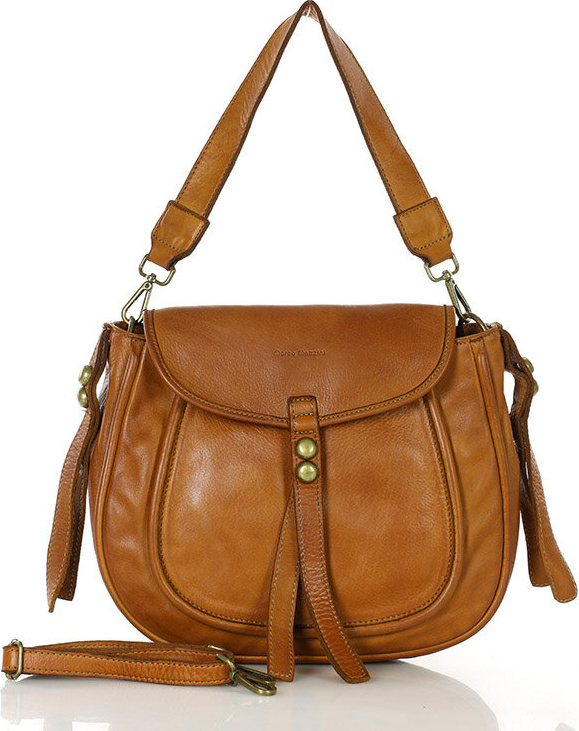 Marco Mazzini camel kožená kabelka v67b Veľkosť: ONE SIZE