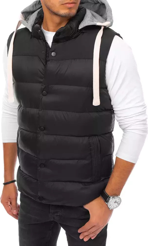 Čierna pánska prešívaná vesta TX3936 Veľkosť: 2XL