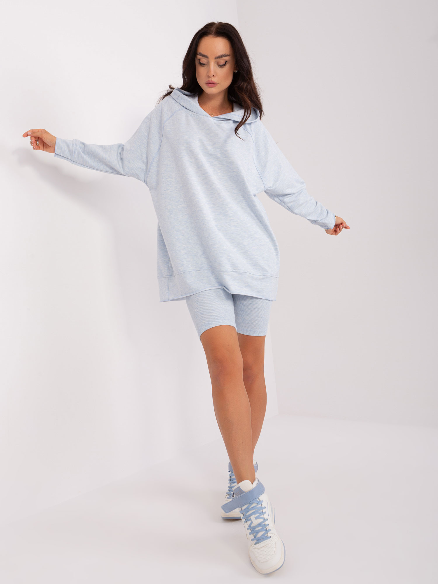 Svetlomodrý komplet cyklistických šortiek a mikiny EM-KMPL-829.70-light blue Veľkosť: ONE SIZE