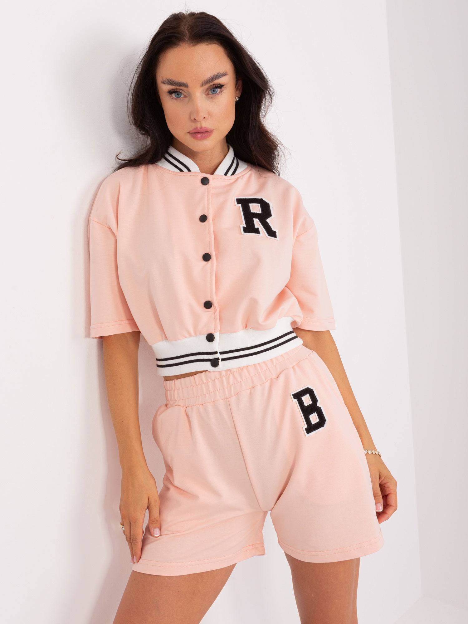 Marhuľová krátka súprava EM-KMPL-824.06X-peach Veľkosť: ONE SIZE