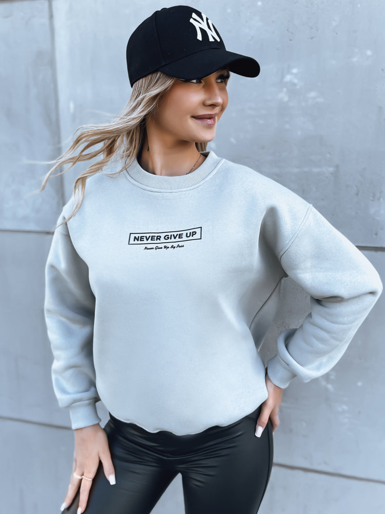 Sivá oversize mikina NEVER BY1230 Veľkosť: S