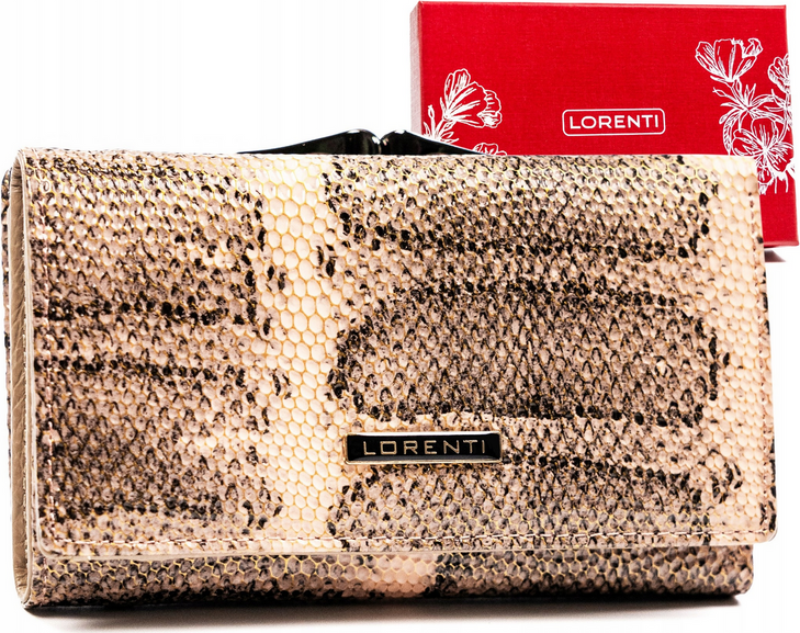 Lorenti Ružová kožená peňaženka s motívom hadej kože S257 [DH] 55020-SK Veľkosť: ONE SIZE