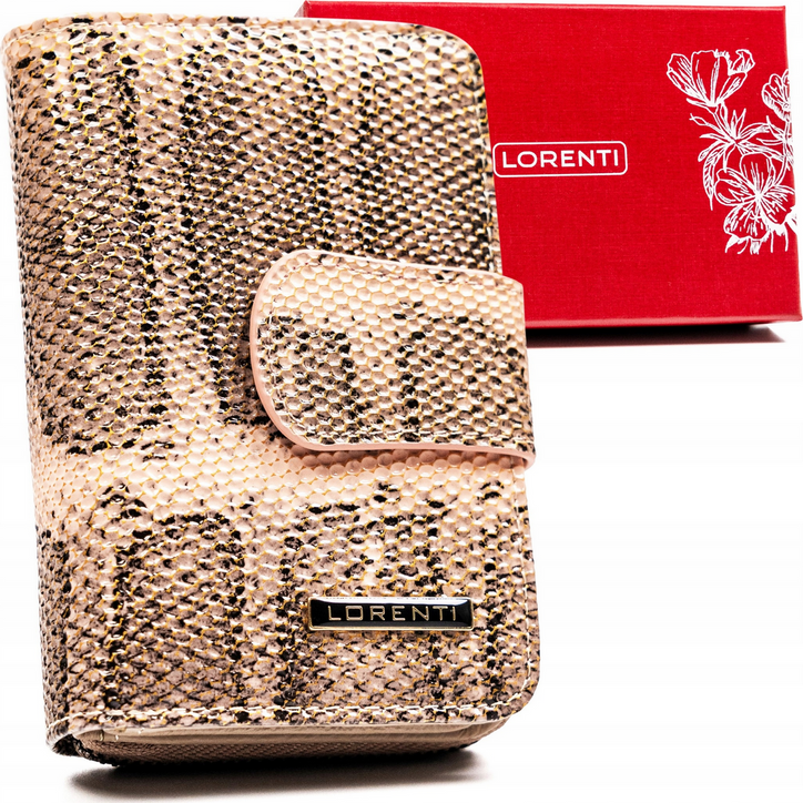 Lorenti Ružová kožená peňaženka s hadím vzorom S249 [DH] 76115-SK Veľkosť: ONE SIZE