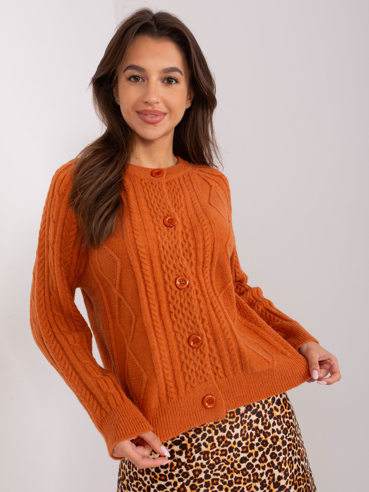 Tmavooranžový prepínací sveter AT-SW-2346-2.99P-dark orange Veľkosť: ONE SIZE
