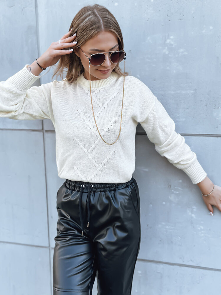 Smotanový mäkký sveter PRINCE MY2095 Veľkosť: ONE SIZE