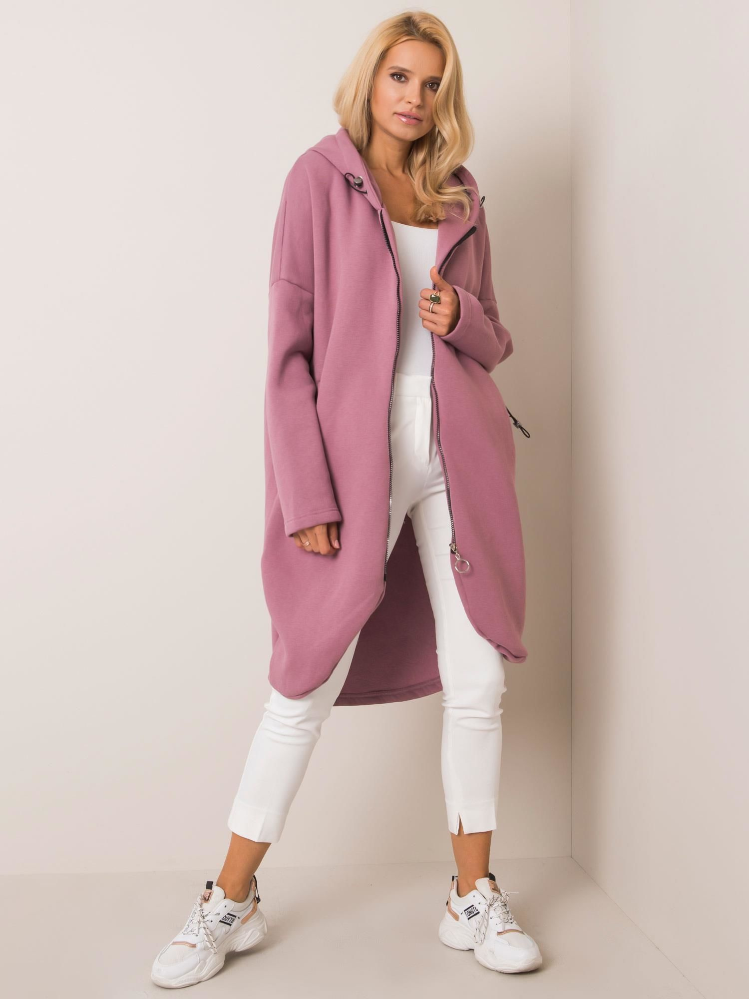 Dámska ružová mikina na zips RV-BL-4858-1.99P-dark pink Veľkosť: S/M