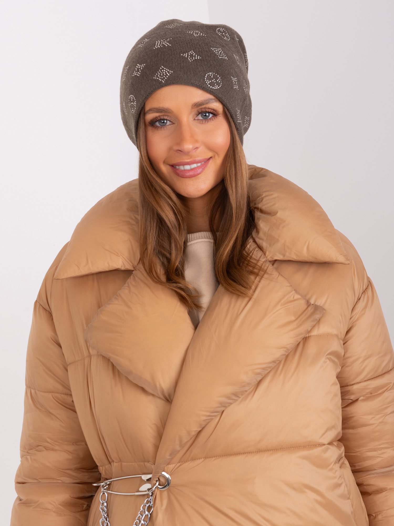 Tmavosivá vzorovaná čiapka AT-CZ-2325.86-dark grey Veľkosť: ONE SIZE