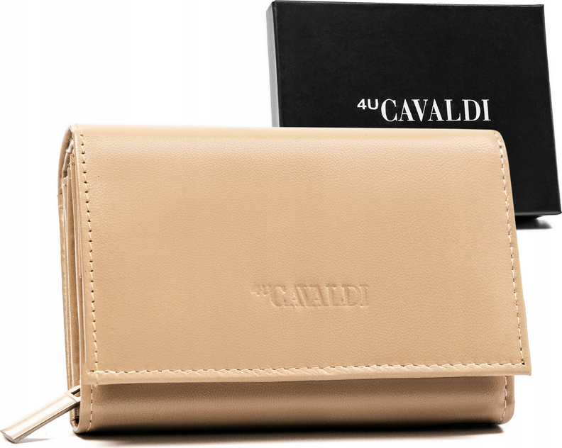 4U Cavaldi Béžová kožená peňaženka M581 [DH] RD-22-GCL Veľkosť: ONE SIZE